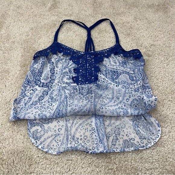 DayTrip Strappy Sheer Tank Tops Lot 2 Women’s Size Medium Blue/Orange Polyeste - Picture 14 of 15